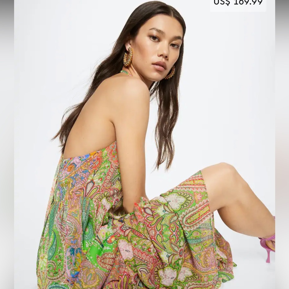 Limited edition Paisley chiffon dress mango